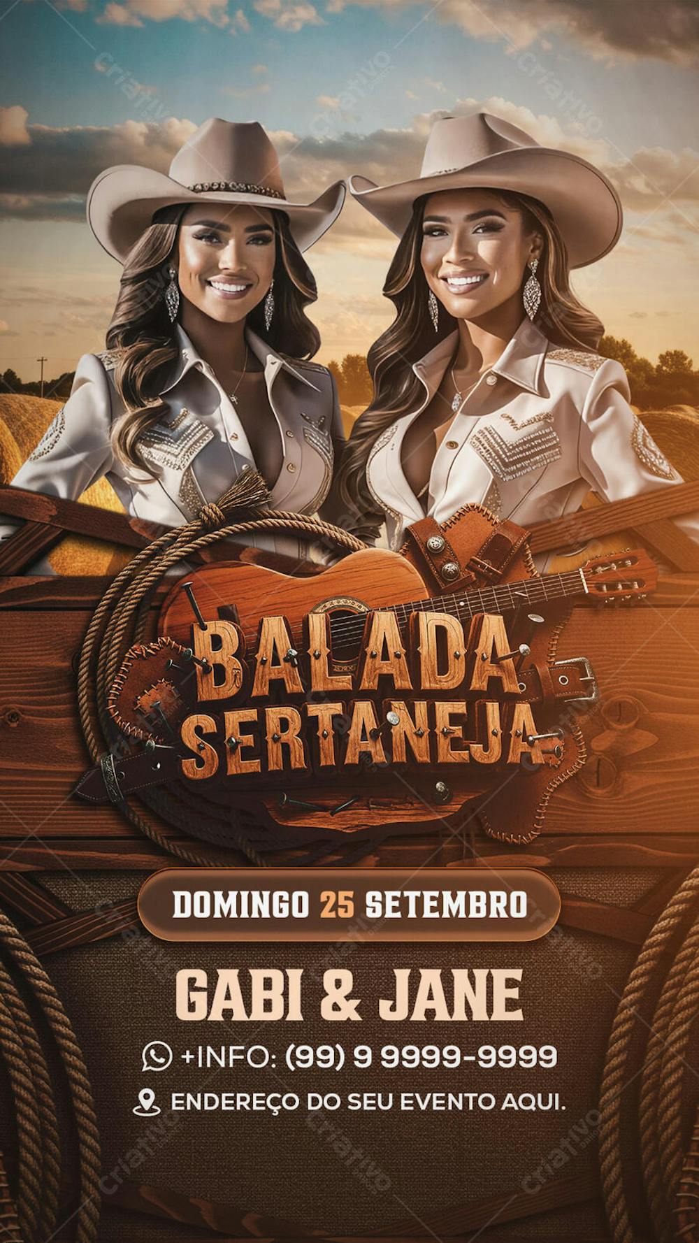 Flyer Balada Sertaneja Story PSD Editavel