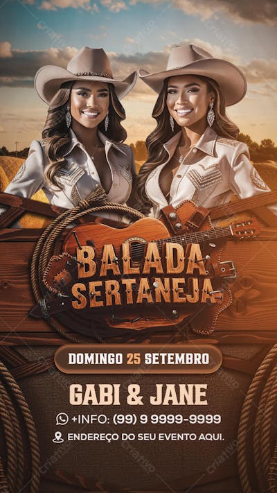Flyer Balada Sertaneja Story PSD Editavel