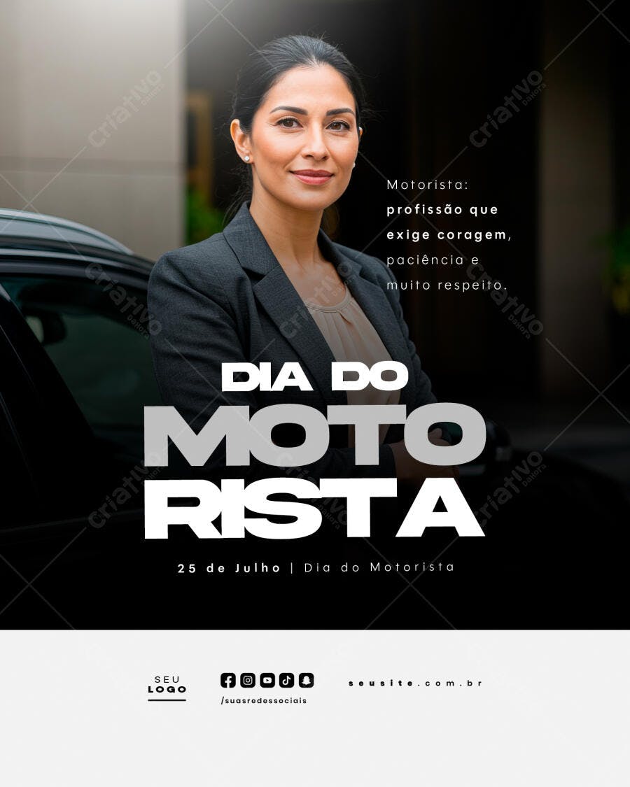 Post para Dia do Motorista PSD Editável