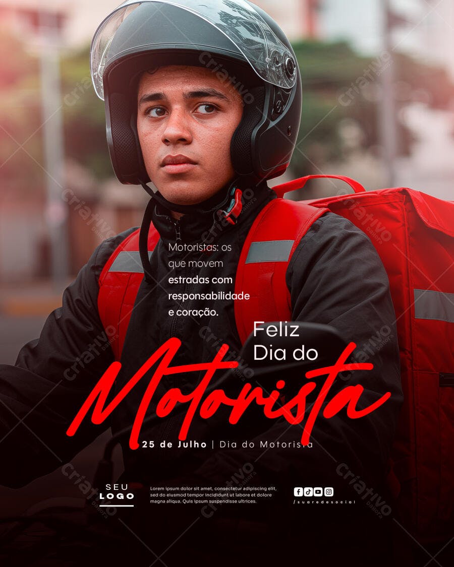 Flyer Dia do Motorista 25 de Julho PSD Editável