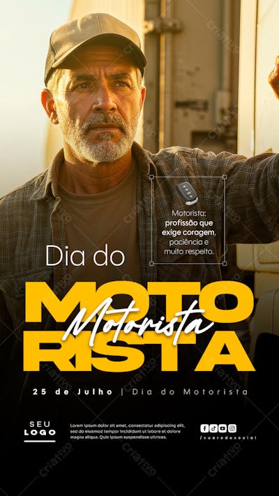 Dia do Motorista 25 de julho social media psd editavel Story  (5)