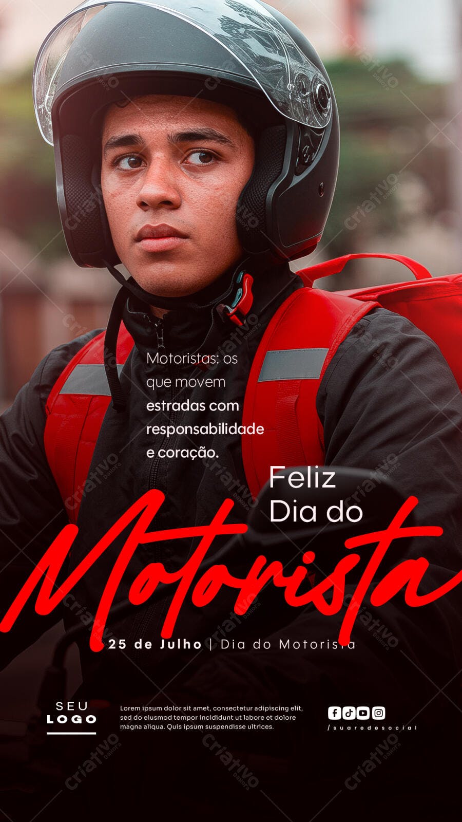 Flyer Dia do Motorista 25 de Julho PSD Editável
