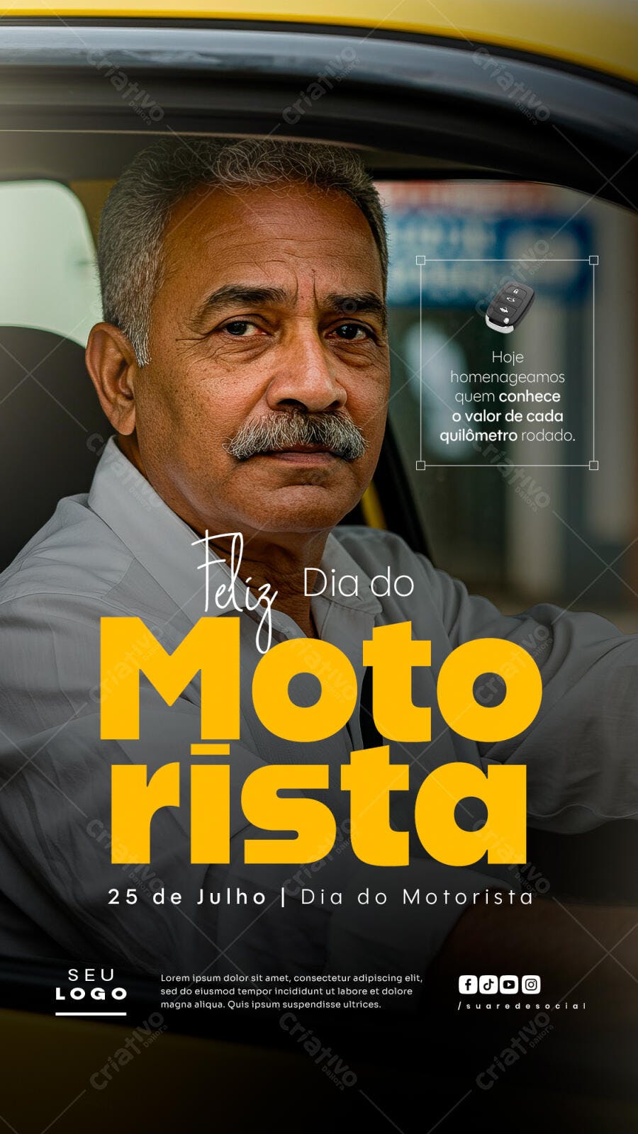 Flyer Dia do Motorista 25 de Julho PSD Editável