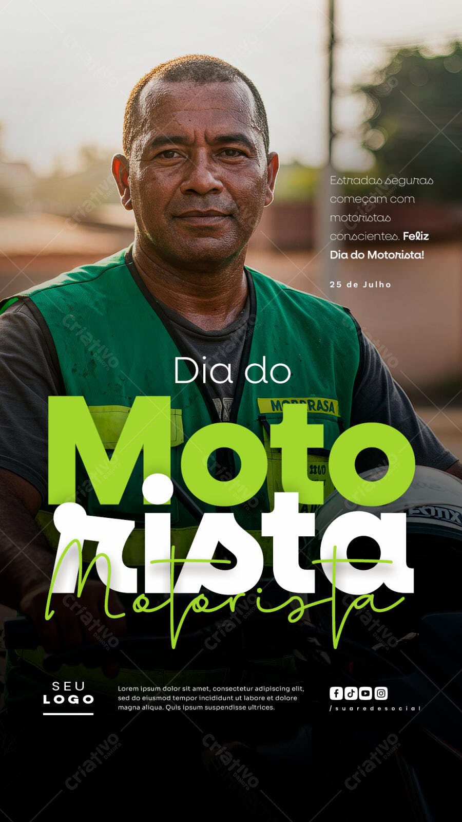 Poster Dia do Motorista PSD Editável