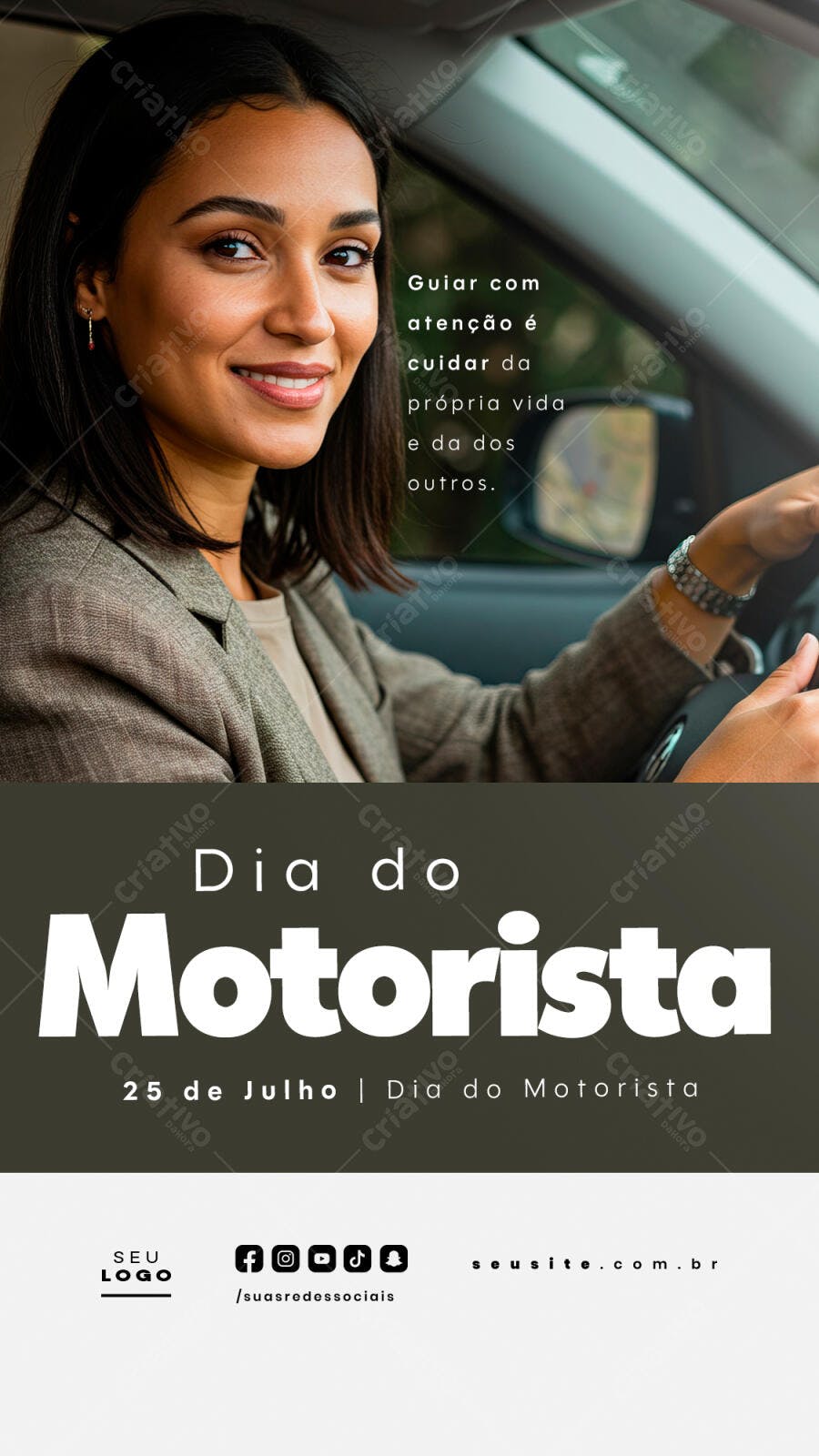 Flyer Dia do Motorista 25 de Julho PSD Editável