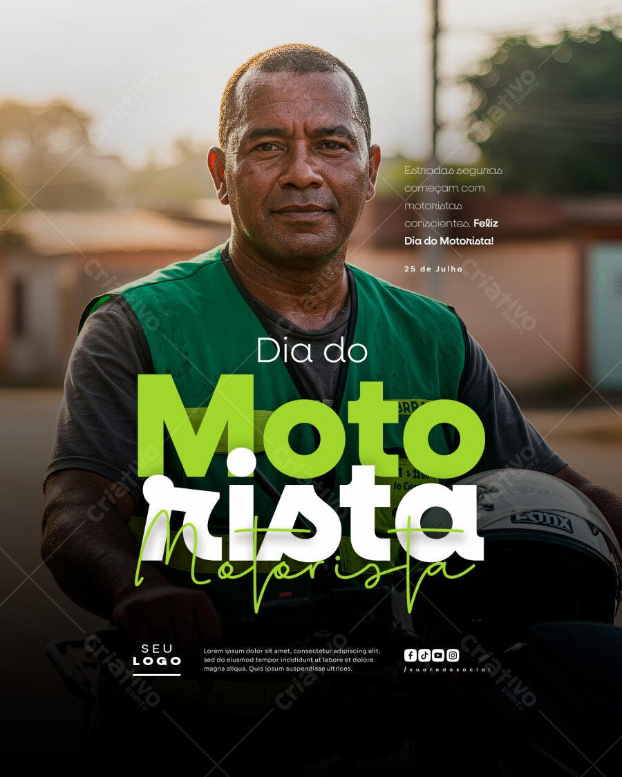 Flyer Dia do Motorista 25 de Julho PSD Editável