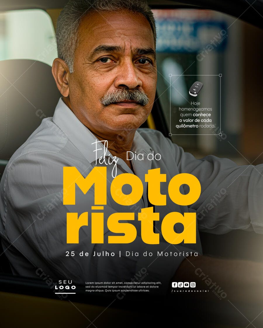 Flyer Dia do Motorista 25 de Julho PSD Editável
