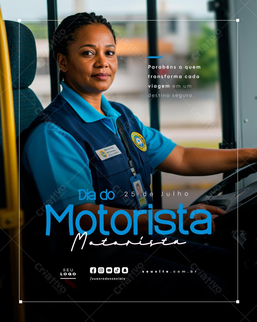Flyer Dia do Motorista 25 de Julho PSD Editável