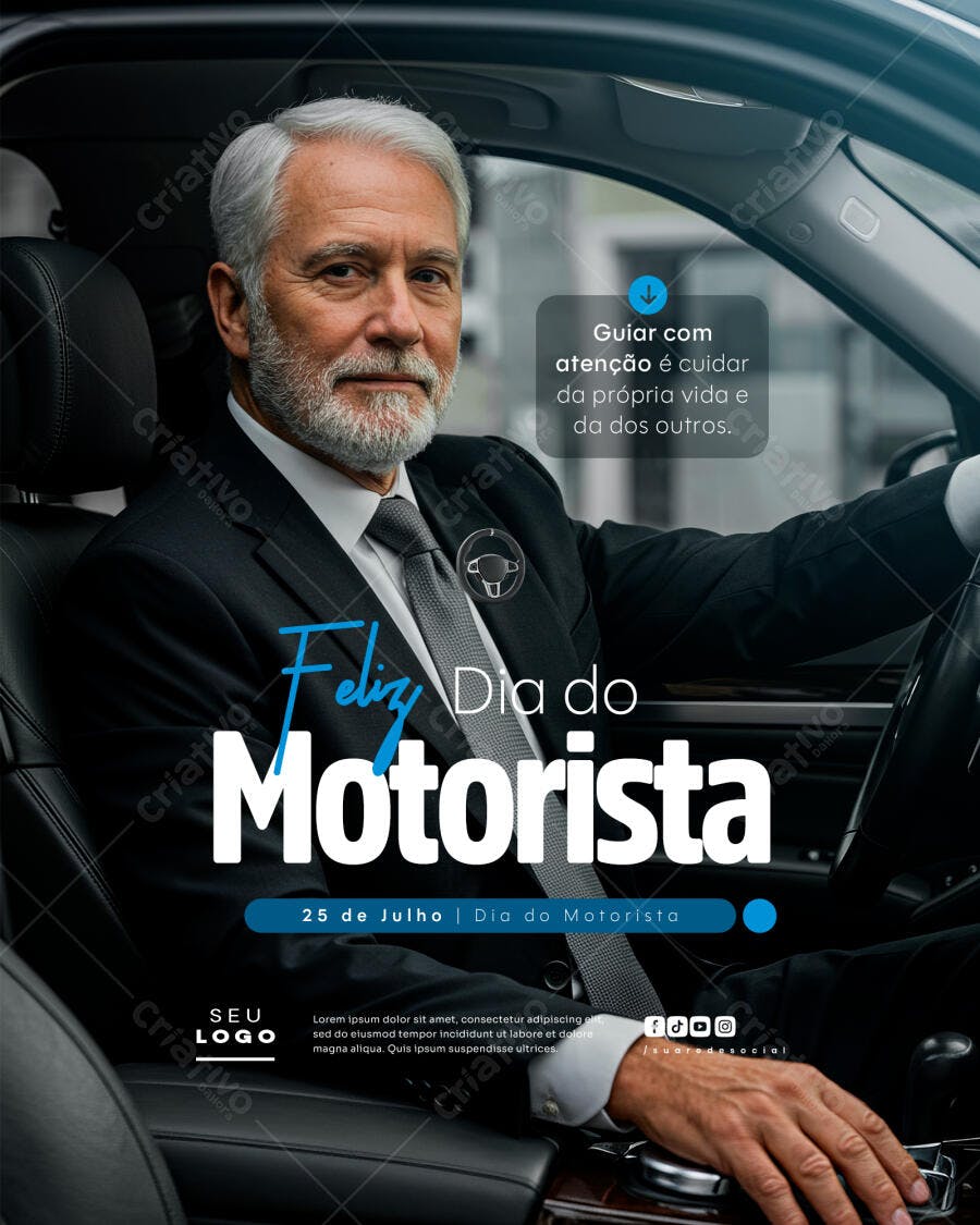 Flyer Dia do Motorista 25 de Julho PSD Editável