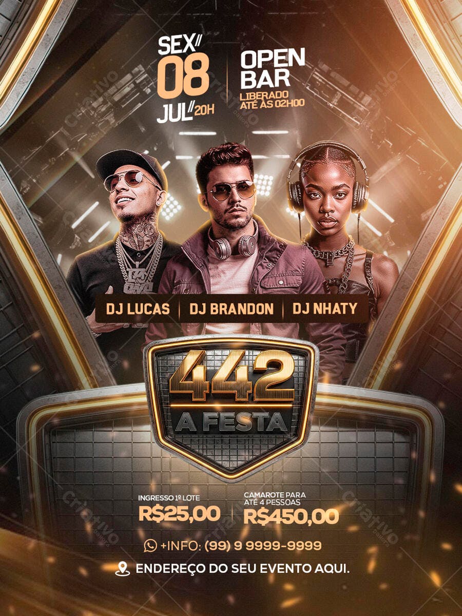 Flyer Festa 08 de Julho PSD Editável