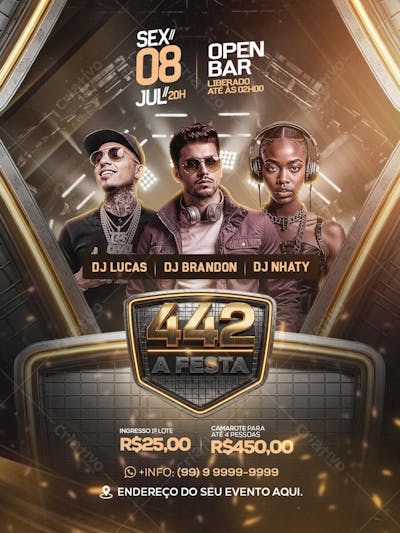 Flyer 442 A Festa Feed PSD Editavel