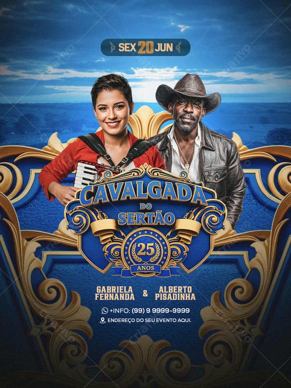 Flyer Cavalgada do Sertão Feed PSD Editavel