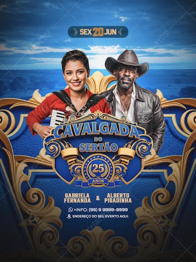 Flyer Cavalgada do Sertão Feed PSD Editavel