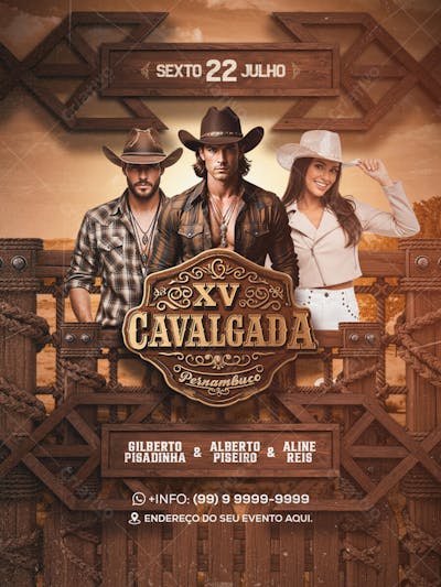 Flyer XV Cavalgada Pernambuco Feed PSD Editavel