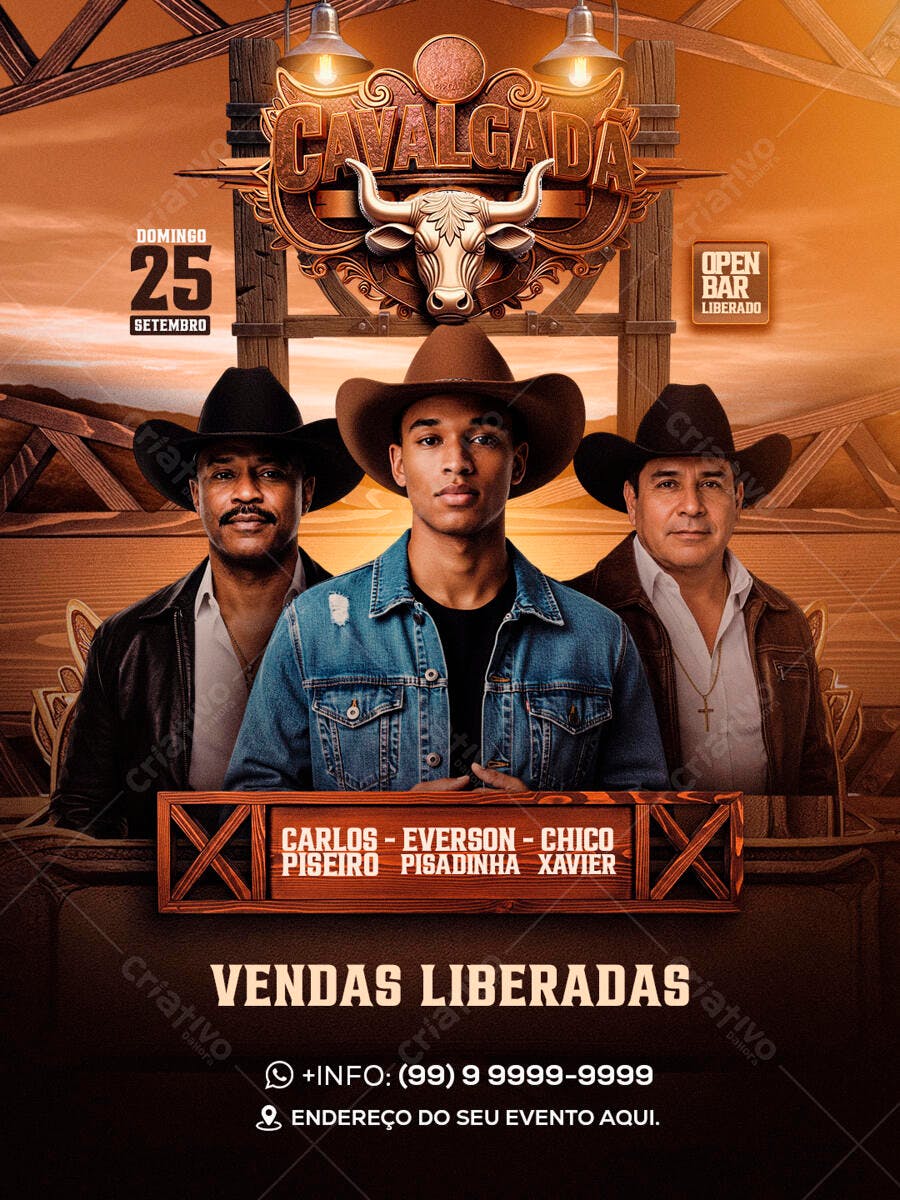 Flyer Cavalgada 25 de Setembro PSD Editável