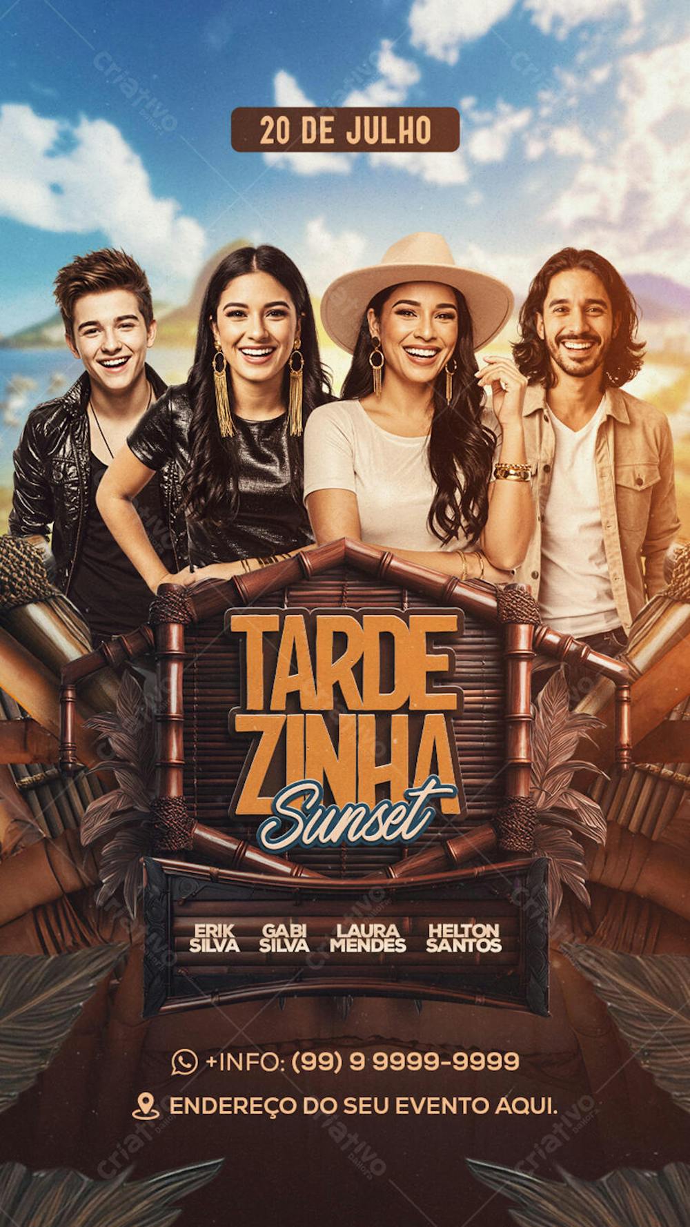 Flyer Tardezinha Sunset Story PSD Editavel