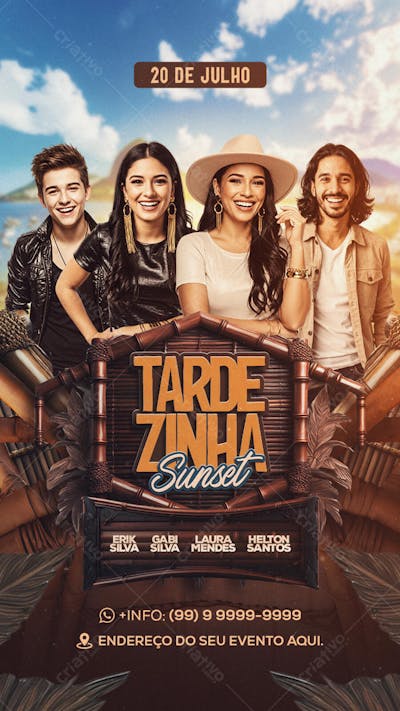 Flyer Tardezinha Sunset Story PSD Editavel