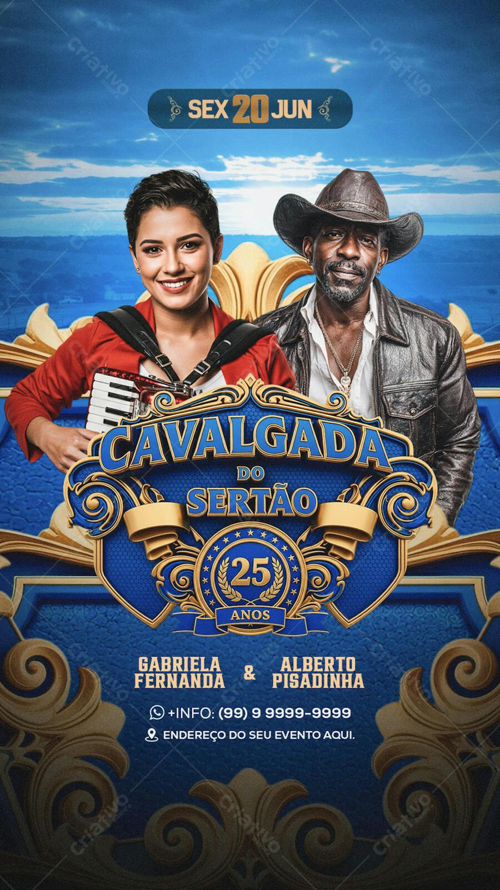 Flyer Cavalgada do Sertão Story PSD Editavel