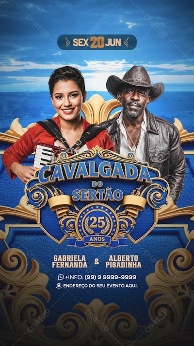 Flyer Cavalgada do Sertão Story PSD Editavel