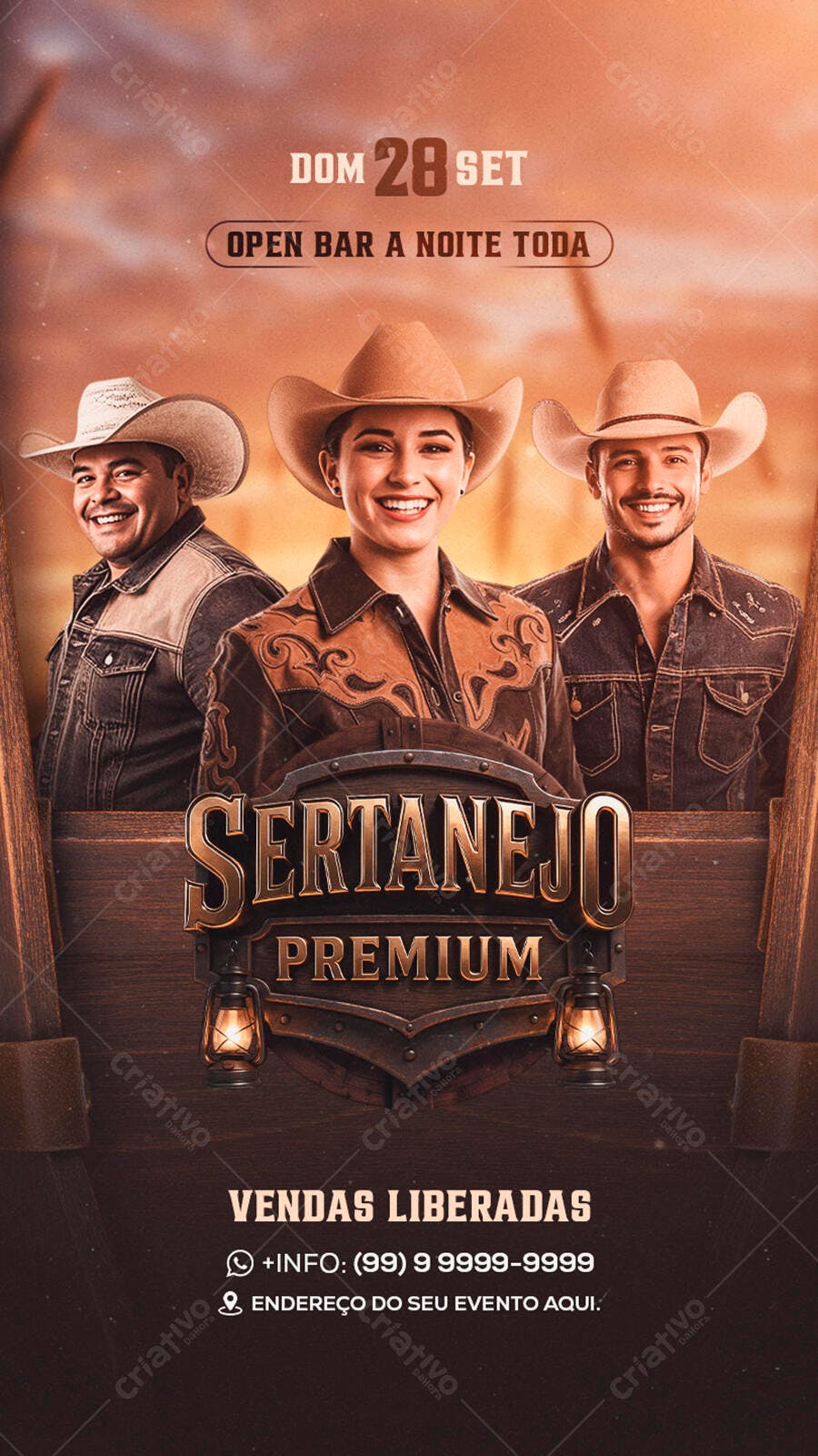 Flyer Festa Sertaneja Premium PSD Editável