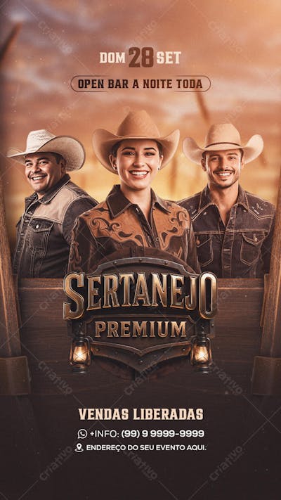 Flyer Sertanejo Premium Story PSD Editavel
