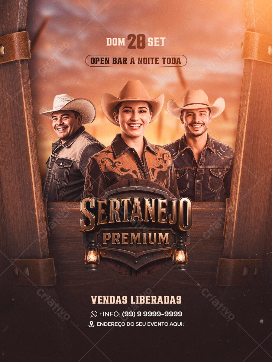 Flyer Festa Sertaneja Premium PSD Editável