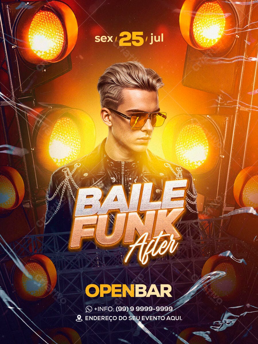 Flyer Baile Funk After PSD Editável