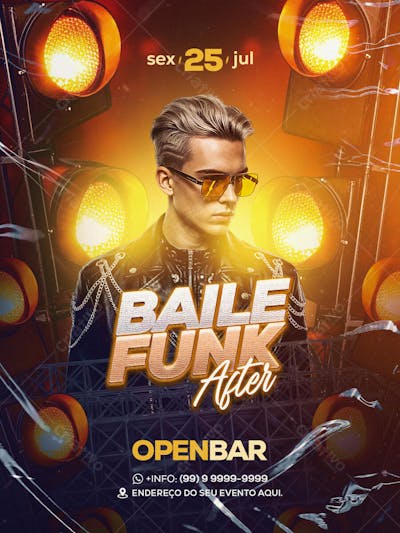 Flyer Baile Funk After Feed PSD Editavel
