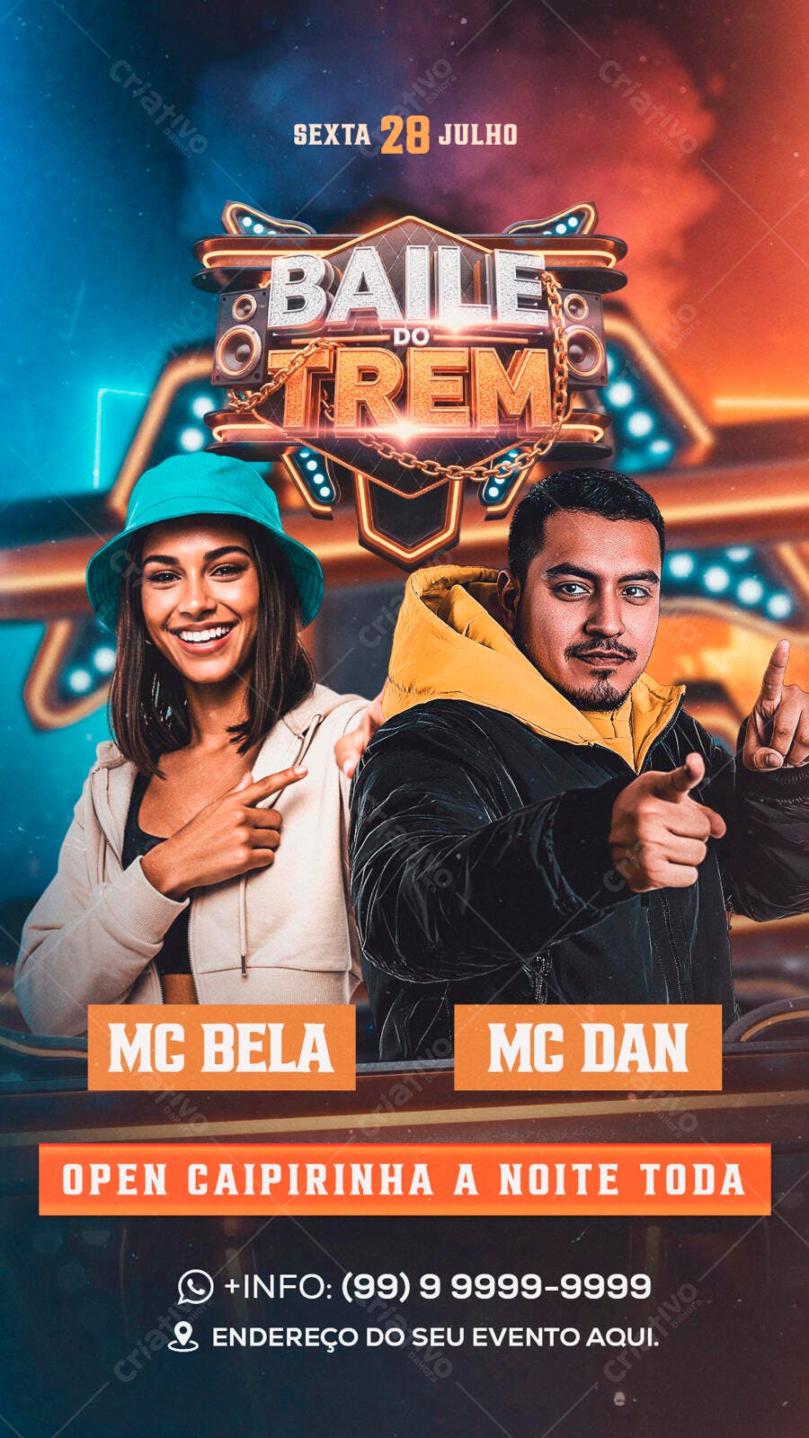 Flyer Baile do Trem PSD Editável
