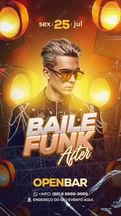 Flyer Baile Funk After Story PSD Editavel