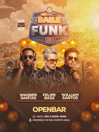 Flyer Baile Funk Feed PSD Editavel