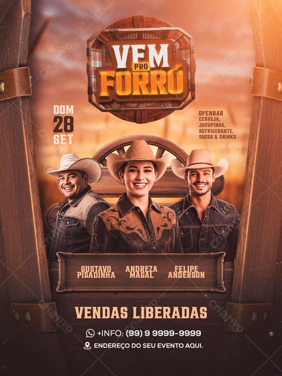 Flyer Forró 28 de Setembro PSD Editável