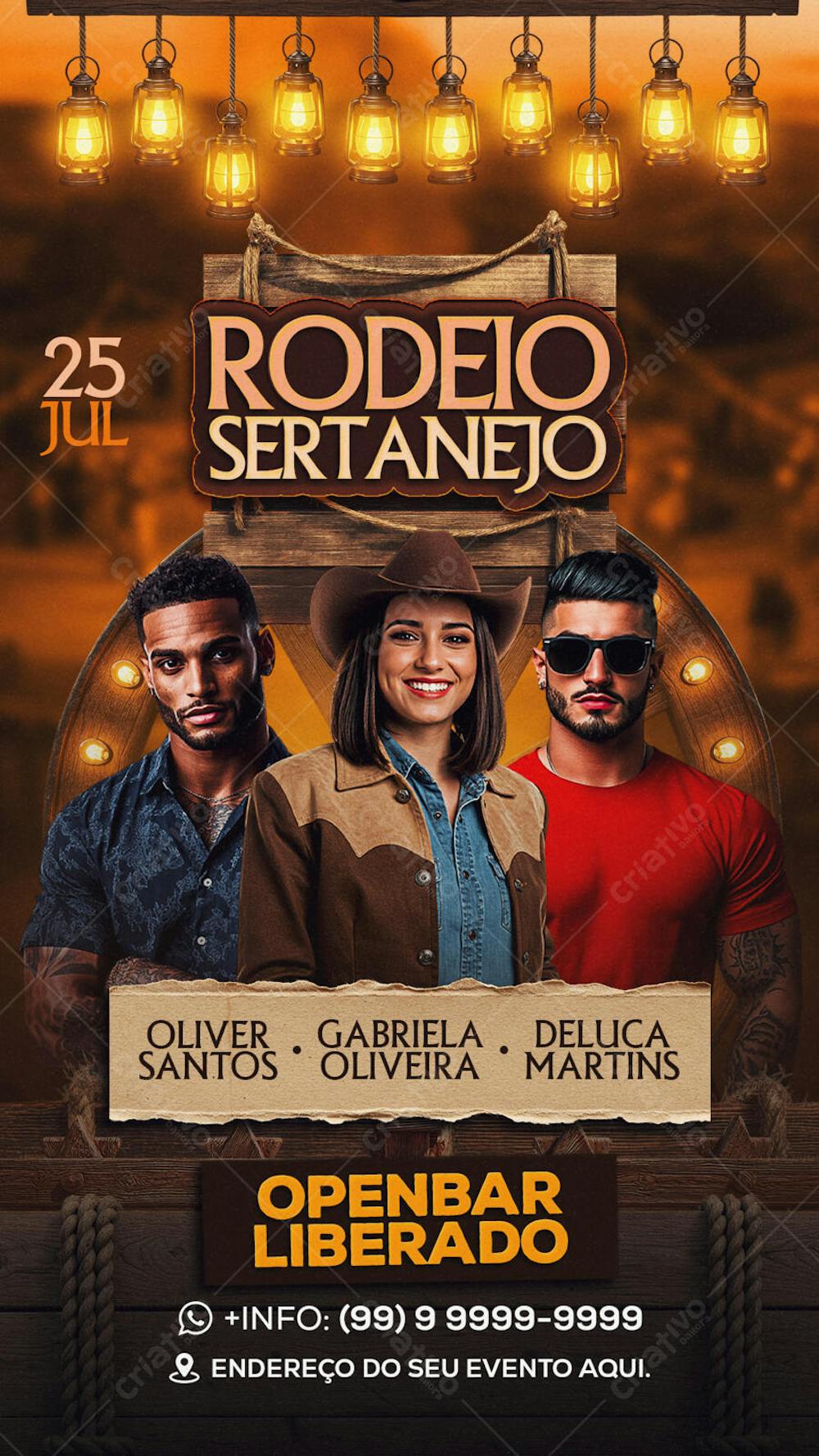 Flyer Rodeio Sertanejo Story PSD Editavel