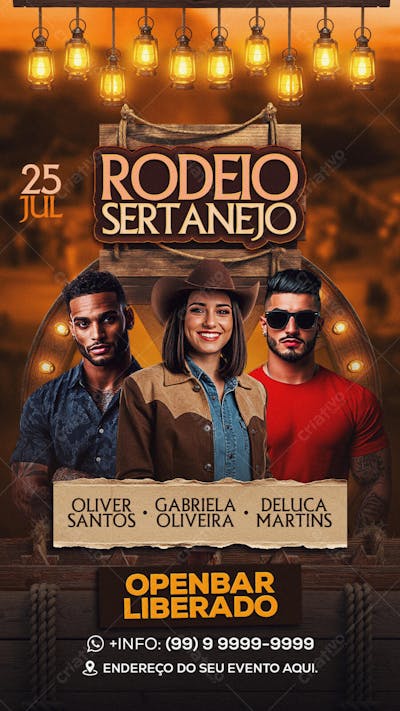 Flyer Rodeio Sertanejo Story PSD Editavel