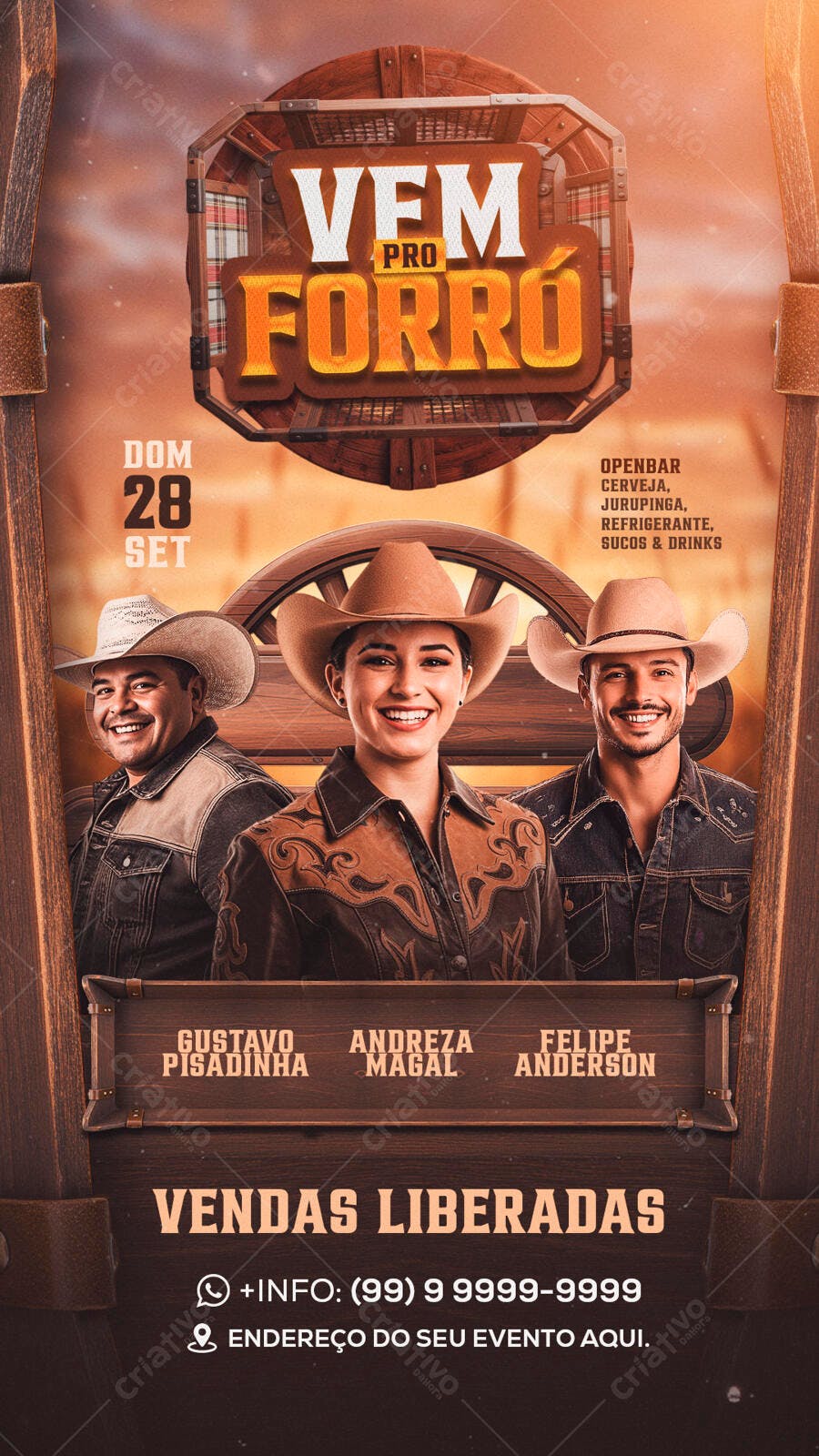 Flyer Forró 28 de Setembro PSD Editável