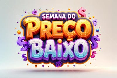 SEMANA DO PREÇO BAIXO SELO 3D PNG
