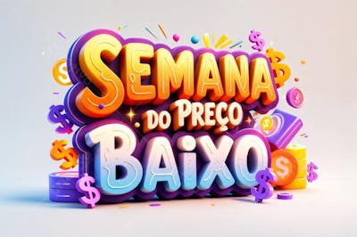 SEMANA DO PREÇO BAIXO SELO 3D PNG