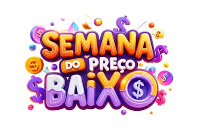 SEMANA DO PREÇO BAIXO SELOS 3D PNG