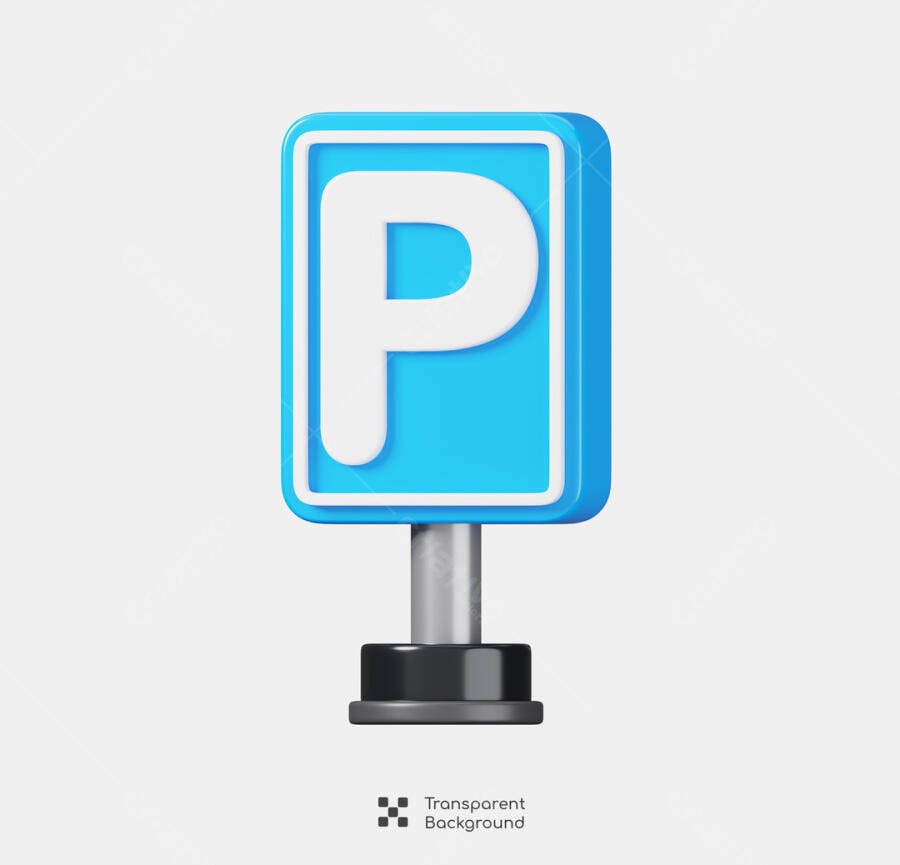 Placa de Estacionamento 3D PSD Editável