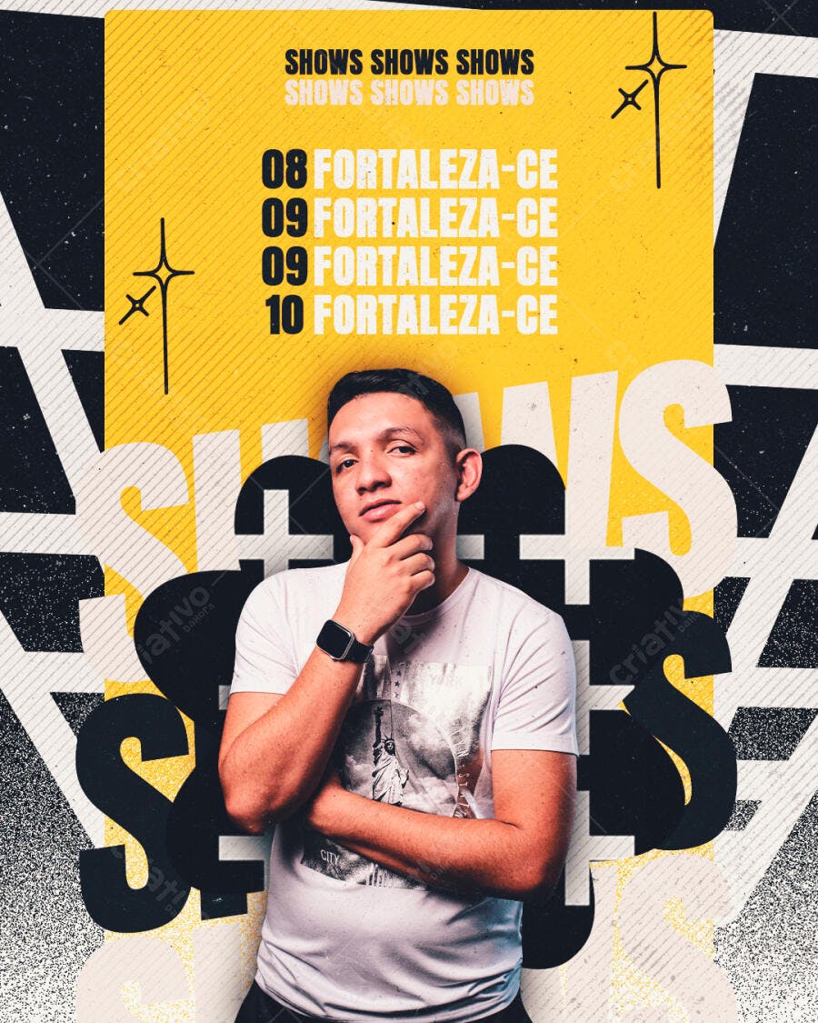 Flyer para Shows em Fortaleza PSD Editável