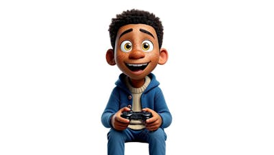 JOVEM CARTOON IA GAMER PNG