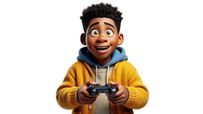JOVEM CARTOON IA GAMER PNG