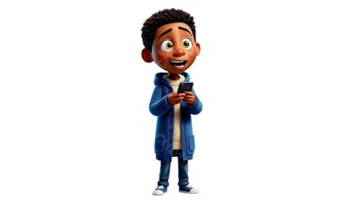 JOVEM CARTOON IA CELULAR  PNG