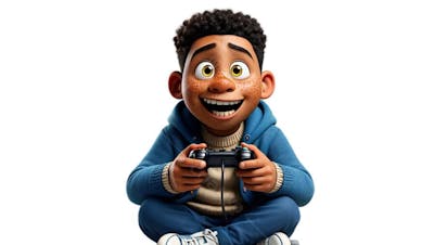 JOVEM CARTOON IA GAMER PNG