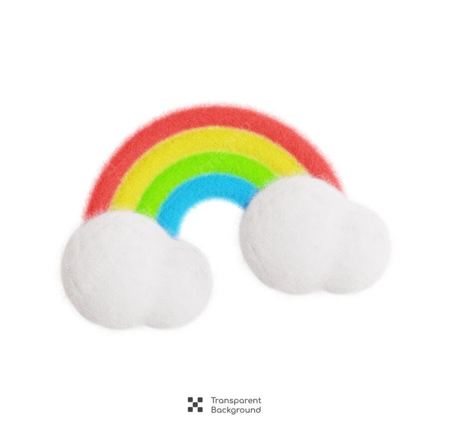 Ilustração Arco-Íris com Nuvens PSD Editável