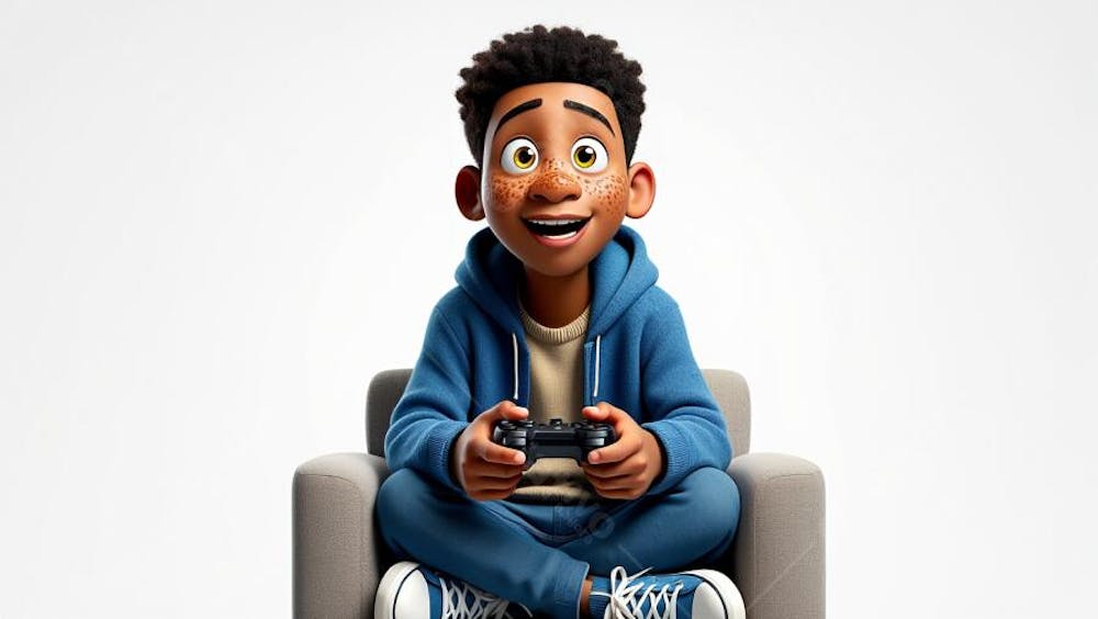 JOVEM CARTOON IA GAMER PNG
