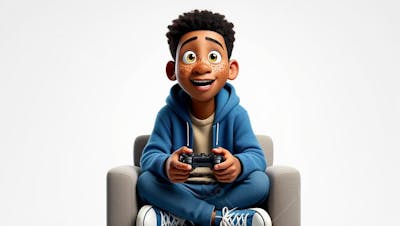 JOVEM CARTOON IA GAMER PNG