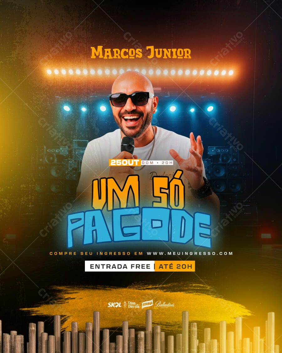 Flyer para Show Marcos Junior 25/Out PSD Editável