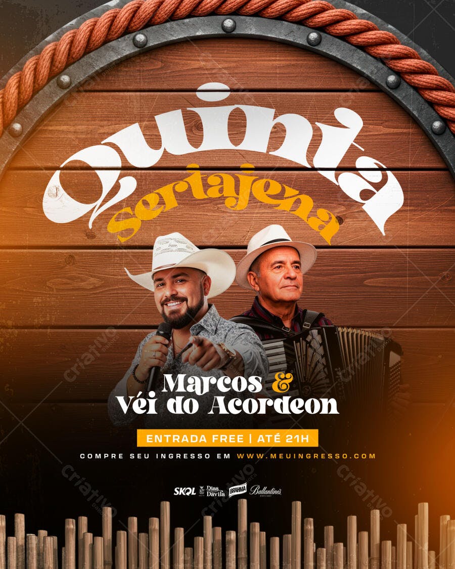 Flyer para Festa Sertaneja PSD Editável