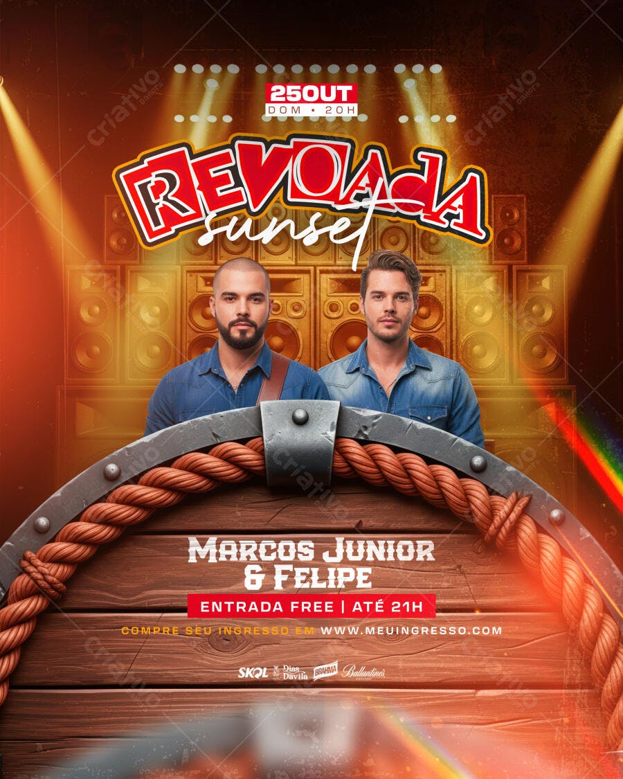 Flyer Festa Marcos & Felipe 25/Out PSD Editável